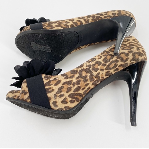 Carlos Santana Leopard Print Cupcake Heels Sz 7.5 - Picture 8 of 10